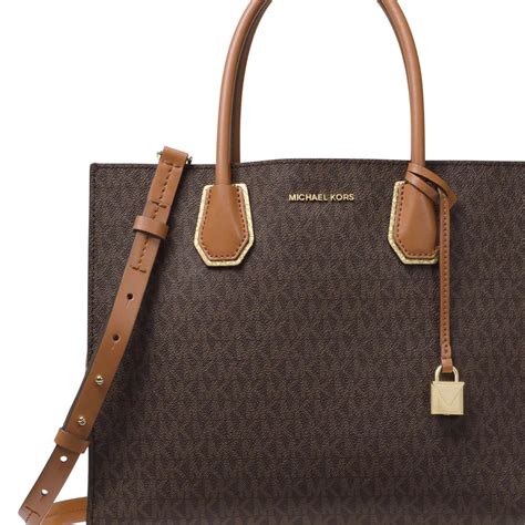 michael kors mercer large convertible tote brown|Michael Kors mercer gallery tote.